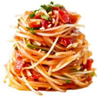 Fresh and Colorful Vegetable Noodle Salad with Tomato and Herbs png