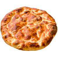 Freshly Baked Flatbread with Golden Brown Crust and Flaky Texture png