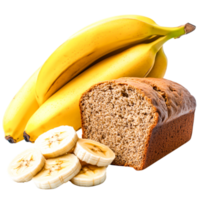 Fresh Bananas and Sliced Banana Bread png