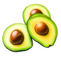 Fresh Avocado Halves with Pit on for Healthy Eating Concepts png