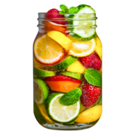 Refreshing Fruit Infused Water with Lemon, Strawberry, Mint, and Cucumber png