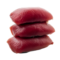 Fresh Red Tuna Slices Stacked on a for Culinary Presentation png