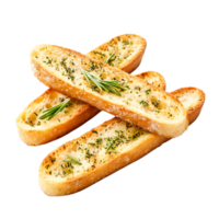 Freshly Baked Garlic Bread Slices with Herbs for Delicious Meals png