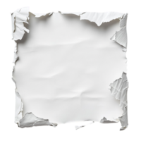 White torn paper sheet texture background for design use isolated on transparent background png