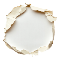 Ripped paper texture with a hole on a solid background isolated on transparent background png
