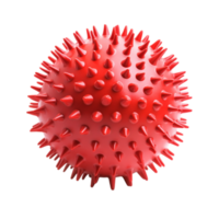 Red spiky ball render on a plain background design art isolated on transparent background png