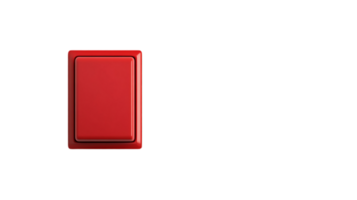 Red electronic switch button object on a plain background isolated on transparent background png