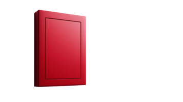 Red box object render on a plain backdrop illustration isolated on transparent background png