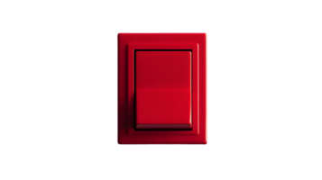 Red toggle switch against a plain background design art isolated on transparent background png