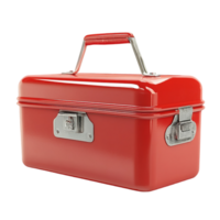 Red metal toolbox container equipment storage container isolated on transparent background png