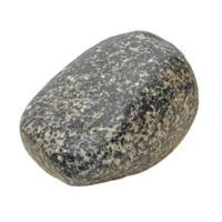Close up of a smooth stone pebble on a solid backgroundisolated on transparent background png