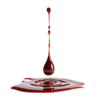 Red liquid drop collision moment on a plain backgroundisolated on transparent background png