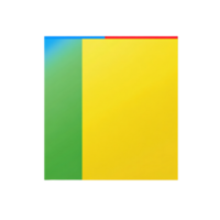 Abstract colorful blocks design element on plain backdrop isolated on transparent background png