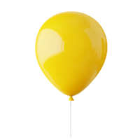 Bright yellow balloon floating against a plain backdrop isolated on transparent background png