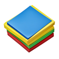 A stack of colorful paper with a blue note pad png