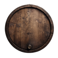 Aged wooden barrel close up for wine or whiskey storage isolated on transparent background png