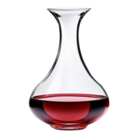 Crystal wine decanter with red wine drink still life art isolated on transparent background png