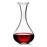 Elegant crystal decanter with red wine against darkness isolated on transparent background png