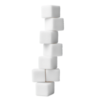 White sugar cubes stacked on a plain simple background isolated on transparent background png