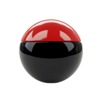 Red and shiny sphere object on a plain background art isolated on transparent background png