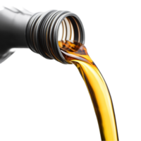 Pouring lubricant automotive engine maintenance service isolated on transparent background png
