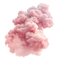 Pink smoke cloud effect design element on transparent isolated on transparent background png