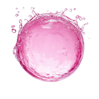 Pink liquid splash sphere on a plain background design isolated on transparent background png