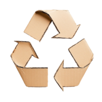 Cardboard recycle symbol for environmental conservation isolated on transparent background png