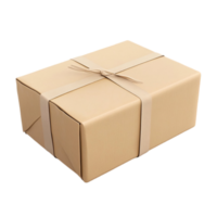 Cardboard package wrapped with string delivery concept isolated on transparent background png