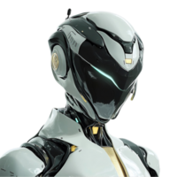 Futuristic robot concept art design for ai technology isolated on transparent background png