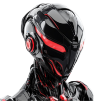 Futuristic robot character design concept illustration isolated on transparent background png