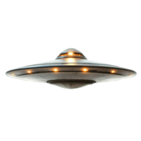 Flying saucer ufo unidentified object alien spaceship craft isolated on transparent background png