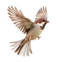 Flying sparrow avian wildlife ornithology bird watching isolated on transparent background png