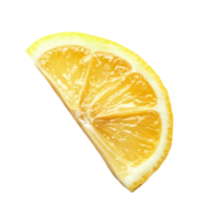 Fresh lemon slice citrus fruit yellow on plain backdrop isolated on transparent background png