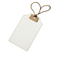 Blank white tag with string for product pricing mockup isolated on transparent background png