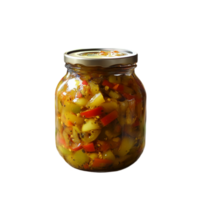 Relish jar homemade pickled vegetables food preparation isolated on transparent background png