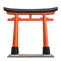 Japanese torii gate structure architecture tradition isolated on transparent background png
