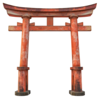 Japanese torii gate red structure culture architecture isolated on transparent background png