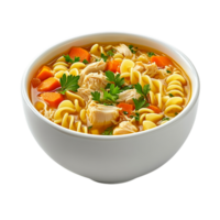 Delicious bowl of noodle with chicken and carrot cuisine isolated on transparent background png