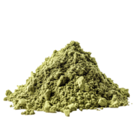 Pile of matcha powder culinary ingredient background isolated on transparent background png