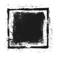 Grunge square frame artistic abstract design element isolated on transparent background png