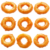 Delicious glazed donuts arranged in a tasty grid pattern isolated on transparent background png
