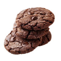Delicious chocolate chip cookies stack dessert treat isolated on transparent background png
