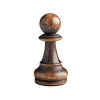 Wooden pawn chess piece strategy game board competition isolated on transparent background png