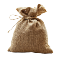 Sackcloth bag burlap textile canvas material container isolated on transparent background png