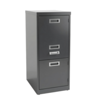 Grey Filing Cabinet with Multiple Drawers for Office Storage png