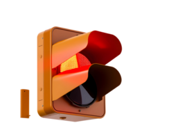 A close-up of a traffic light with red and yellow lights illuminated png