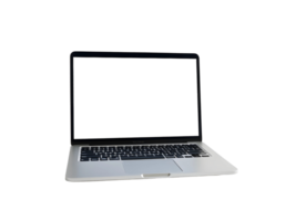 computador portátil com uma em branco tela e teclado isolado em uma transparente fundo. png