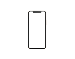 Front view of a modern smartphone with a blank white screen on a transparent background. png