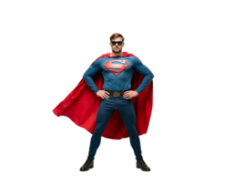 Superman in a Red Cape with Sunglasses png
